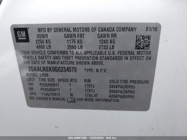2GKALNEK9G6234579 GMC Terrain Sle-2