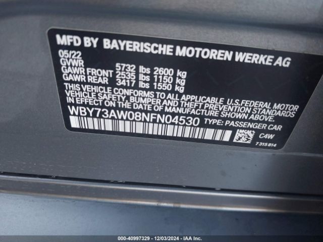 WBY73AW08NFN04530 BMW I4 Edrive40