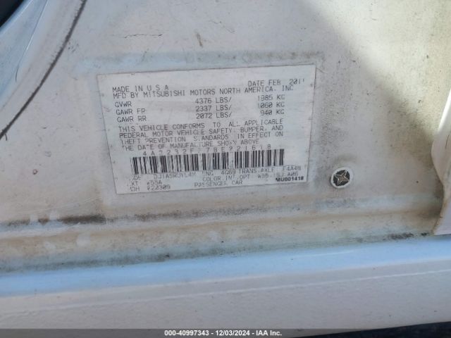 2011 MITSUBISHI GALANT 4A32B2FF7BE021618 Photo 8