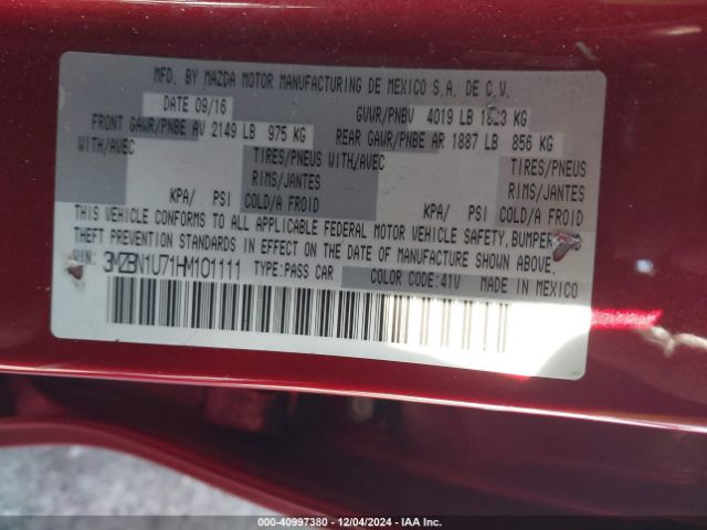 3MZBN1U71HM101111 Mazda Mazda3 Sport