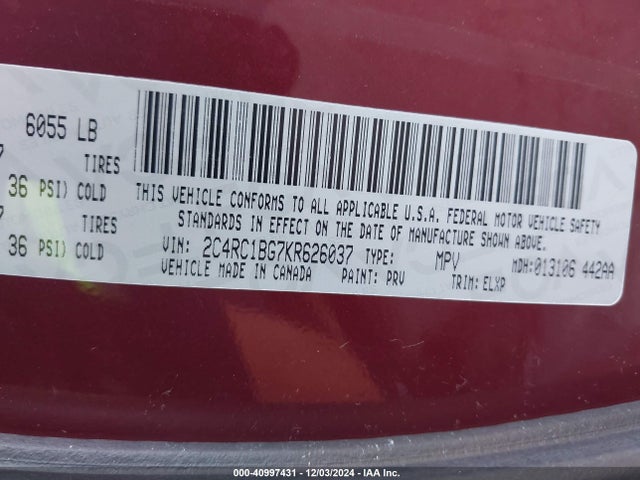 Chrysler Pacifica Touring L 2019 2C4RC1BG7KR626037 Image 9