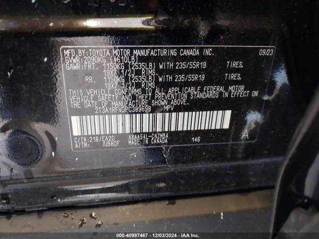 Toyota Rav4 Xle Premium 2023 2T3A1RFV3PC389698 Image 9