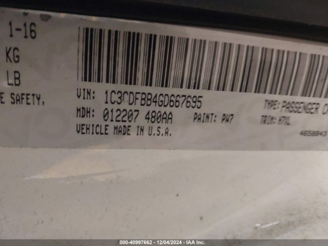 1C3CDFBB4GD667695 Dodge DART SXT