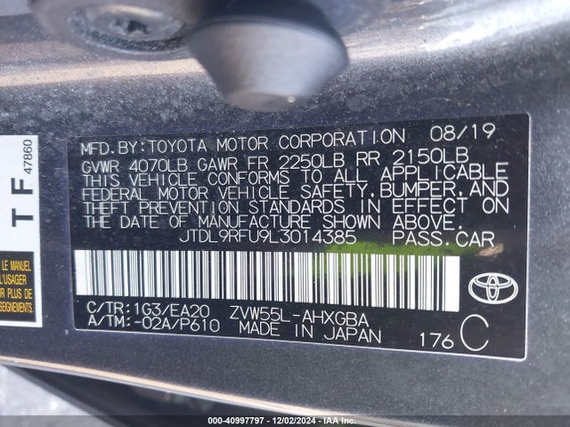 Toyota Prius Xle Awd-e 2020 JTDL9RFU9L3014385 Image 9