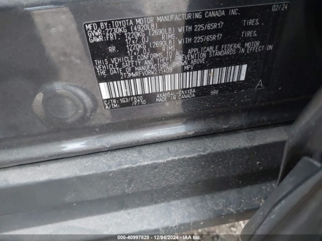 2T3MWRFV0RW215409 Toyota Rav4 Hybrid Le