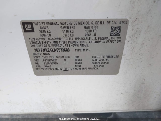 2010 CADILLAC SRX 3GYFNKE4XAS573608 Photo 8