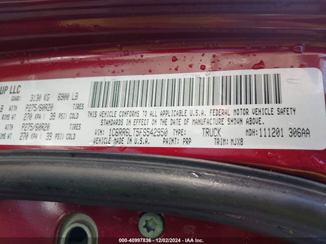 1C6RR6LT5FS542950 RAM 1500 Big Horn