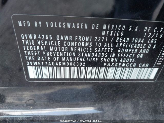 2019 VOLKSWAGEN GOLF GTI 3VW5T7AU4KM008302 Photo 8