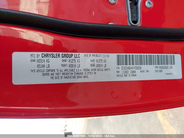 2C3CDXBG4FH729230 Dodge Charger Se