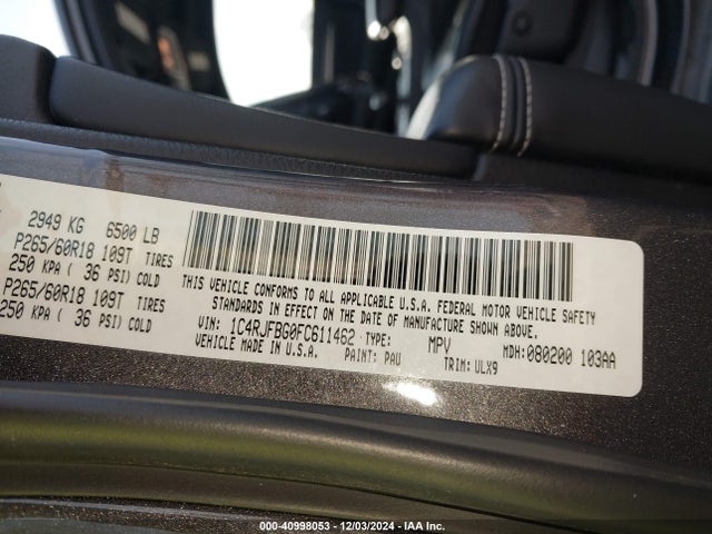 Jeep Grand Cherokee Limited 2015 1C4RJFBG0FC611462 Image 9