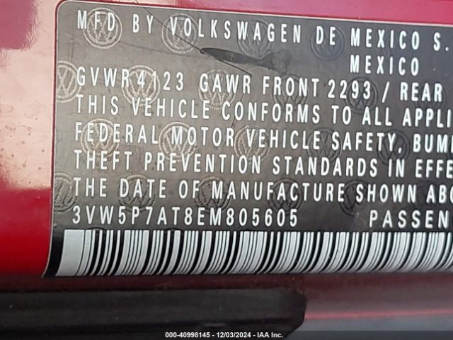 3VW5P7AT8EM805605 Volkswagen Beetle 2.5l
