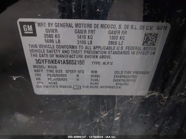 2010 CADILLAC SRX 3GYFNKE41AS652150 Photo 8