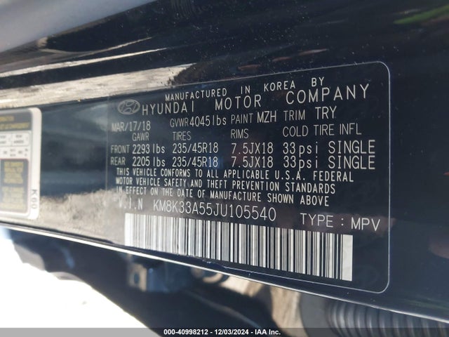 Hyundai Kona Limited 2018 KM8K33A55JU105540 Image 9