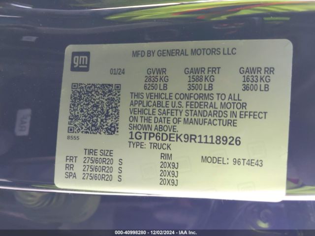 1GTP6DEK9R1118926 GMC Canyon 4wd At4