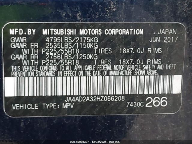 JA4AD2A32HZ066208 Mitsubishi Outlander Es