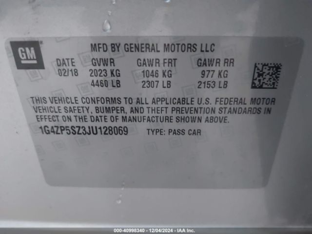 1G4ZP5SZ3JU128069 Buick Lacrosse Essence