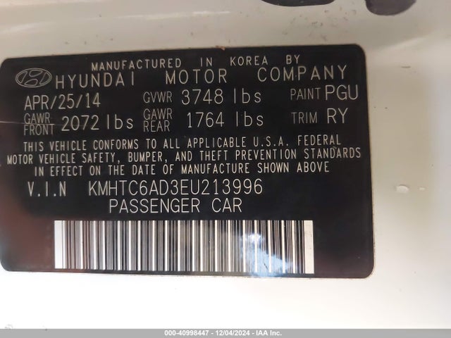 Hyundai Veloster Flex W/black 2014 KMHTC6AD3EU213996 Image 9