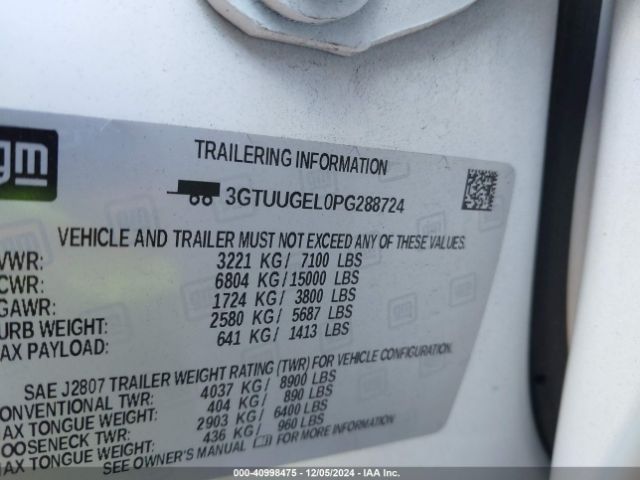 3GTUUGEL0PG288724 GMC Sierra 1500 4wd  Short Box Denali