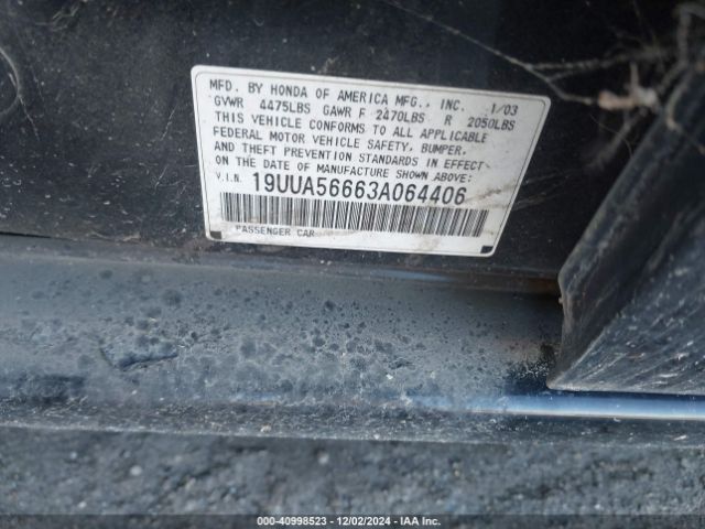 2003 ACURA TL 19UUA56663A064406 Photo 8