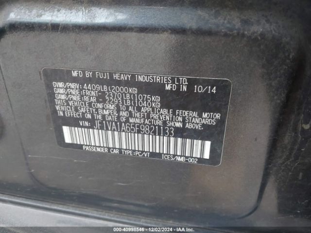 JF1VA1A65F9821133 Subaru WRX