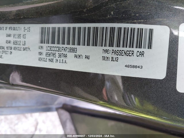 Chrysler 200 C 2015 1C3CCCCB1FN718983 Image 9