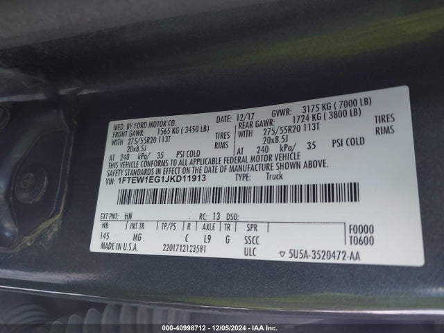 Ford F-150 Xlt 2018 1FTEW1EG1JKD11913 Image 8