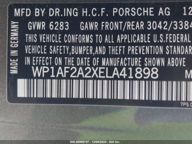 WP1AF2A2XELA41898 Porsche Cayenne Diesel Platinum Edition