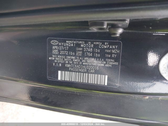 KMHTC6AD1HU320016 Hyundai Veloster Value Edition