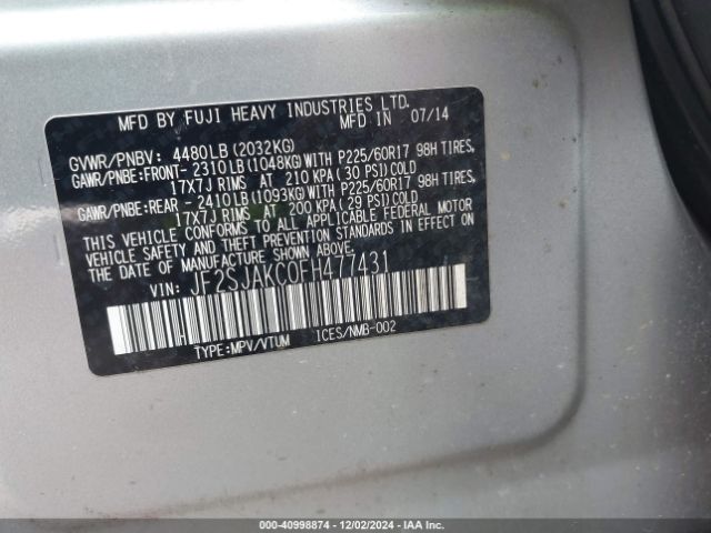 JF2SJAKC0FH477431 Subaru Forester 2.5i Limited