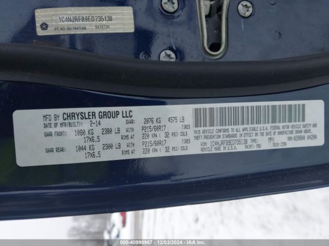 1C4NJRFB9ED735138 Jeep Patriot Latitude