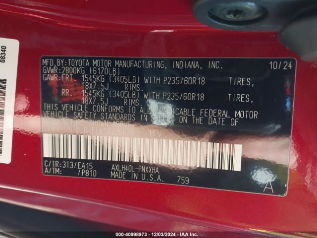 5TDJRKEC6SS226620 Toyota SIENNA XLE