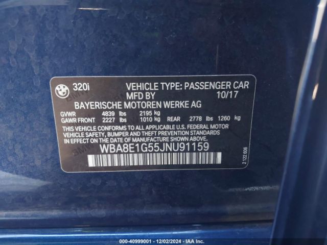 WBA8E1G55JNU91159 BMW 320i