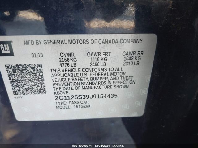 2G1125S39J9154435 Chevrolet IMPALA 2LZ