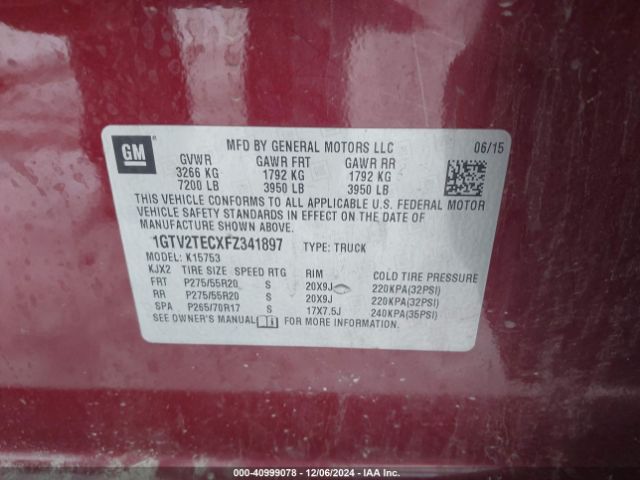1GTV2TECXFZ341897 GMC SIERRA 1500
