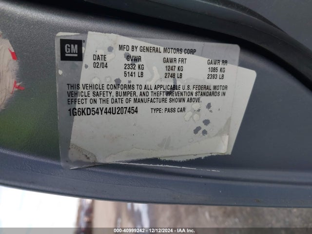 2004 CADILLAC DEVILLE 1G6KD54Y44U207454 Photo 8