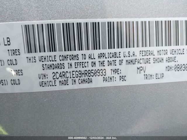 2017 CHRYSLER PACIFICA 2C4RC1EG9HR850933 Photo 8