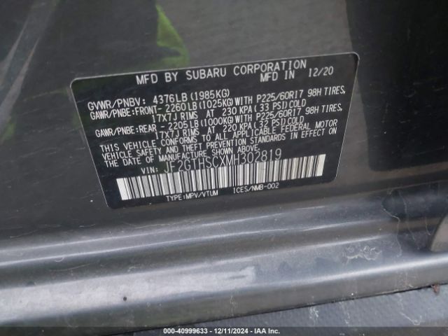 JF2GTHSCXMH302819 Subaru Crosstrek Sport