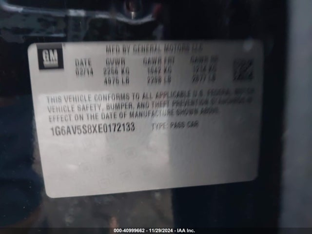 1G6AV5S8XE0172133 Cadillac Cts Vsport Premium