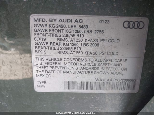 WA1EAAFY6P2098983 Audi Q5 Premium Plus 45 Tfsi S Line Quattro