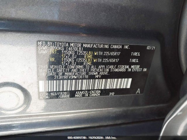 Toyota RAV4 LE 2021 2T3H1RFV9MW136118 Image 9