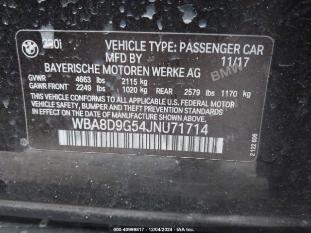 WBA8D9G54JNU71714 BMW 330i Xdrive