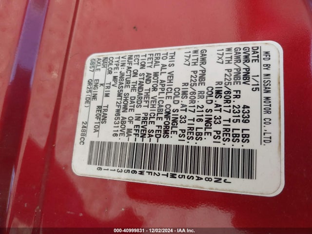 Nissan Rogue Select S 2015 JN8AS5MT2FW653116 Image 9
