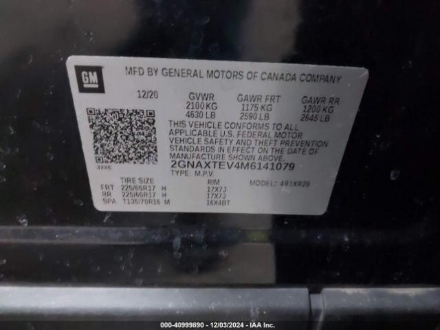 2GNAXTEV4M6141079 Chevrolet Equinox Awd 2fl
