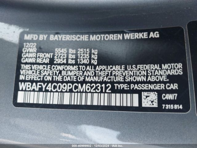 WBAFY4C09PCM62312 BMW M850i Xdrive