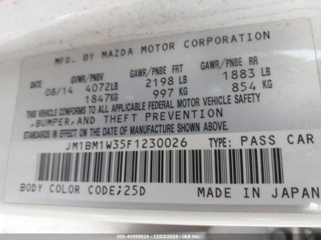 JM1BM1W35F1230026 Mazda Mazda3 S Grand Touring