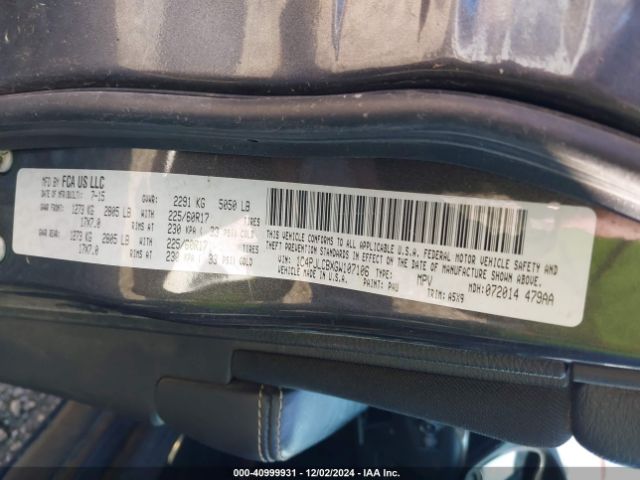 1C4PJLCBXGW107106 Jeep Cherokee Latitude