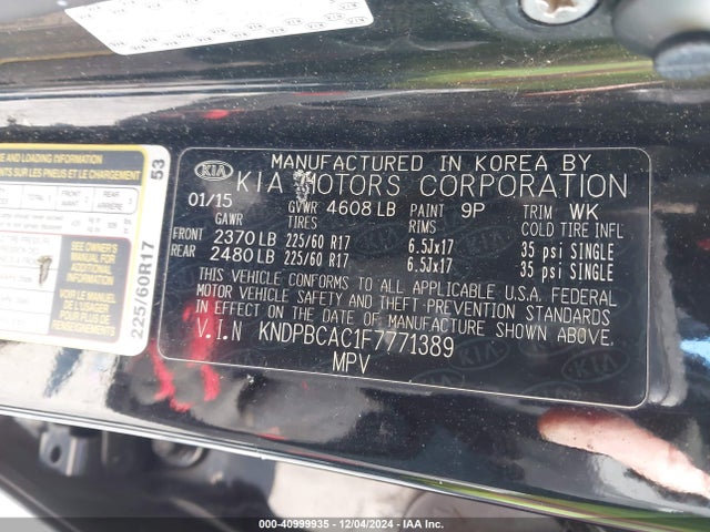 KIA Sportage Lx 2015 KNDPBCAC1F7771389 Image 9
