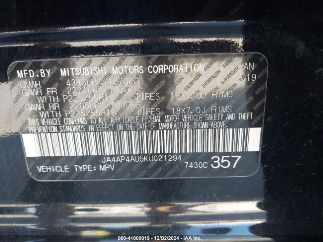 JA4AP4AU5KU021294 Mitsubishi Outlander Sport 2.0 Se