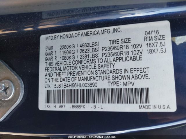 5J8TB4H56HL003690 Acura Rdx Technology   Acurawatch Plus Packages/w/technology Package