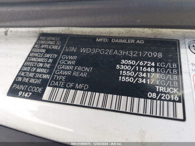 WD3PG2EA3H3217098 Mercedes-Benz Metris